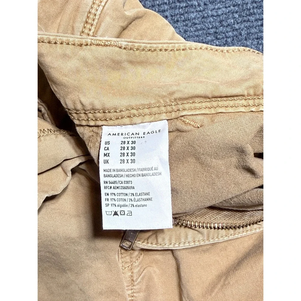 American Eagle Slim Straight Pants Mens‎ 28x30 Tan Excellent Ne(x)t Level Flex